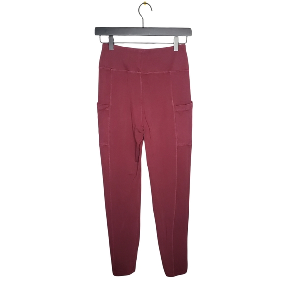 Anthropologie - Saturday Sunday Leggings Maroon Women's Size Small Red Pockets - Picture 4 of 16